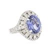 Image 2 : 14KT White Gold 4.87ct Tanzanite and Diamond Ring