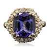 Image 1 : 14KT Yellow Gold 5.78ct Tanzanite and Diamond Ring