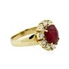 Image 2 : 14KT Yellow Gold 3.84ct Ruby and Diamond Ring