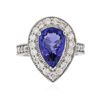 Image 1 : 14KT White Gold 2.82ct Tanzanite and Diamond Ring