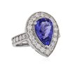 Image 2 : 14KT White Gold 2.82ct Tanzanite and Diamond Ring