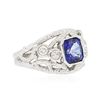 Image 2 : 14KT White Gold 1.99ct Tanzanite and Diamond Ring