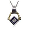 Image 3 : 14KT Two-Tone Gold 0.86ct Ruby, Sapphire and Diamond Pendant With Chain