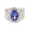 Image 1 : 14KT Two-Tone Gold 3.27ct Tanzanite and Diamond Ring