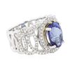 Image 2 : 14KT Two-Tone Gold 3.27ct Tanzanite and Diamond Ring