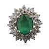Image 1 : 14KT White Gold 3.02ct Emerald and Diamond Ring