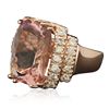 Image 2 : 14KT Rose Gold 13.01ct GIA Cert Morganite and Diamond Ring