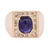 Image 1 : 14KT Rose Gold 4.31ct Sapphire and Diamond Ring