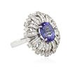 Image 2 : 18KT White Gold 3.11ct Tanzanite and Diamond Ring