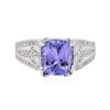Image 1 : 18KT White Gold 2.42ct Tanzanite and Diamond Ring