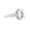 Image 2 : 14KT White Gold 2.55ct Aquamarine and Diamond Ring