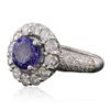 Image 2 : 14KT White Gold 2.23ct Tanzanite and Diamond Ring