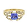 Image 1 : 14KT Yellow Gold 1.41ct Tanzanite and Diamond Ring