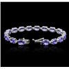 Image 3 : 14KT White Gold 16.66ctw Tanzanite and Diamond Bracelet
