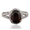 Image 1 : 14KT White Gold 4.30ct Garnet and Diamond Ring