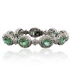 Image 1 : 14KT White and Yellow Gold 13.95ctw Emerald and Diamond Bracelet