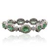 Image 2 : 14KT White and Yellow Gold 13.95ctw Emerald and Diamond Bracelet