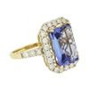 Image 2 : 14KT Yellow Gold 6.93ct Tanzanite and Diamond Ring