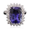 Image 1 : 18KT White Gold 6.70ct Tanzanite and Diamond Ring