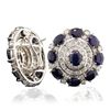 Image 2 : 14KT White Gold 19.90ct Sapphire and Diamond Earrings
