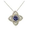 Image 2 : 14KT White Gold 2.78ct Tanzanite and Diamond Pendant with Chain