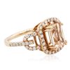 Image 2 : 14KT Rose Gold 1.83ct Morganite and Diamond Ring