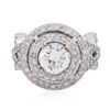 Image 1 : 14KT White Gold GIA Certified 3.01ctw Diamond Ring