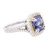 Image 2 : 14KT Two-Tone Gold 4.29ct Tanzanite and Diamond Ring