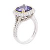 Image 3 : 14KT Two-Tone Gold 4.29ct Tanzanite and Diamond Ring