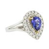 Image 2 : 14KT White Gold 1.22ct Tanzanite and Diamond Ring