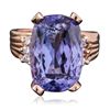 Image 1 : 14KT Rose Gold 9.42ct Tanzanite and Diamond Ring