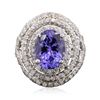Image 1 : 14KT White Gold 5.56ct Tanzanite and Diamond Ring