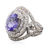 Image 2 : 14KT White Gold 5.56ct Tanzanite and Diamond Ring