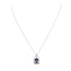 Image 1 : 14KT White Gold 2.10ct Tanzanite and Diamond Pendant With Chain