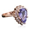 Image 2 : 14KT Rose Gold 4.04ct Tanzanite and Diamond Ring