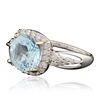 Image 2 : 14KT White Gold 3.06ct Blue Topaz and Diamond Ring