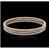 Image 1 : 14KT Three-Tone Gold 6.01ctw Diamond Bangle Bracelet