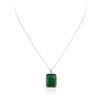 Image 1 : 14KT White Gold 23.13ct Emerald and Diamond Pendant With Chain