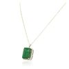 Image 3 : 14KT White Gold 23.13ct Emerald and Diamond Pendant With Chain