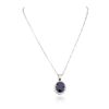 Image 2 : 14KT White Gold 11.35ct Sapphire and Diamond Pendant With Chain
