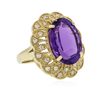 Image 2 : 14KT Yellow Gold 10.46ct Amethyst and Diamond Ring