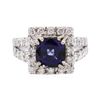 Image 1 : 14KT White Gold 3.08ct Sapphire and Diamond Ring