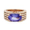 Image 1 : 14KT Rose Gold 3.82ct Tanzanite and Diamond Ring