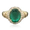 Image 1 : 14KT Yellow Gold 2.24ct Emerald and Diamond Ring