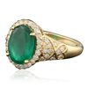 Image 2 : 14KT Yellow Gold 2.24ct Emerald and Diamond Ring