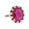 Image 2 : 14KT Yellow Gold 13.48ctw Ruby and Diamond Ring