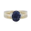 Image 1 : 14KT Yellow Gold 3.41ct Sapphire and Diamond Ring
