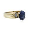 Image 2 : 14KT Yellow Gold 3.41ct Sapphire and Diamond Ring