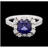 Image 1 : 14KT White Gold 3.00ct Sapphire and Diamond Ring