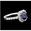 Image 2 : 14KT White Gold 3.00ct Sapphire and Diamond Ring